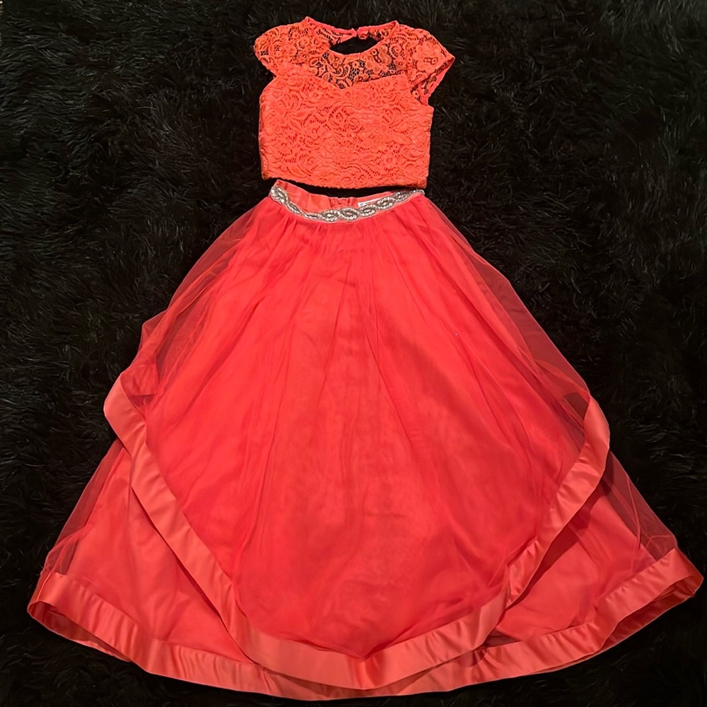 Teen Diva Coral 2 piece Formal Dress